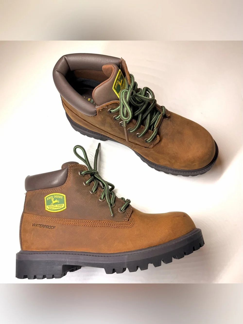 John Deere Men's Sergeants - Dozer Brown Leather Work Boots Size- 8.5